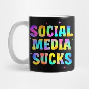 Social media sucks typography Mug